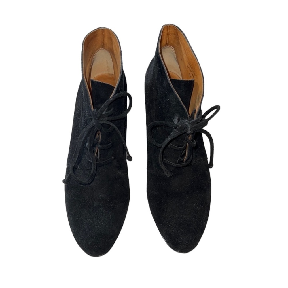 Via Spiga Suede Lace Up Wedge Booties Size 6